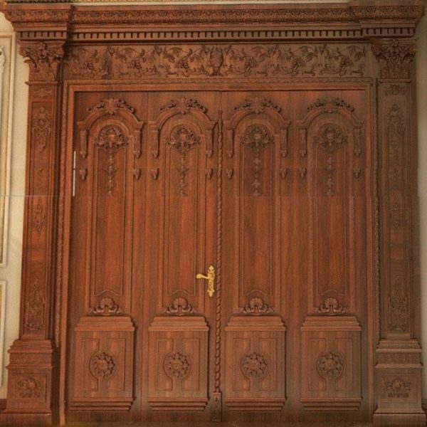 mẫu cửa gỗ 4 cánh tân cổ điển hiện đại cao cấp